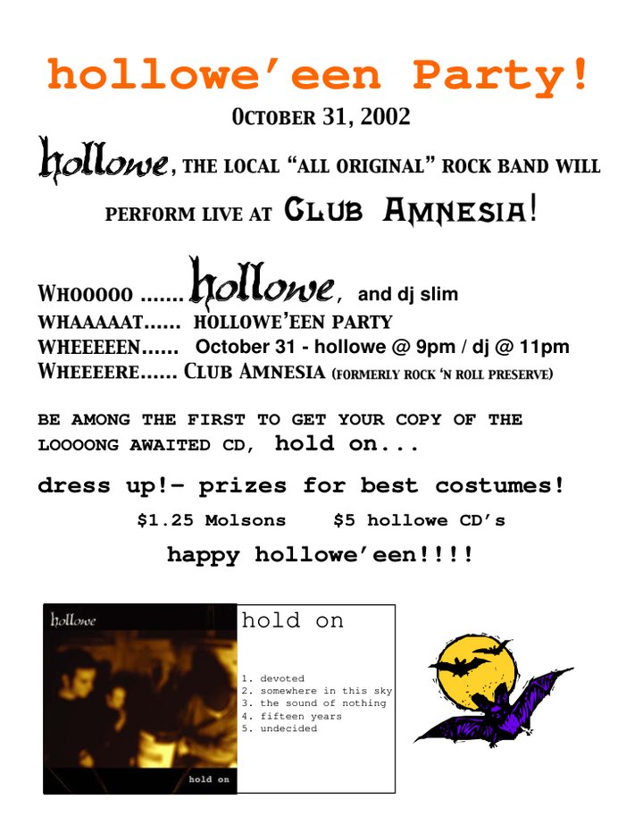 hollowe'een CD Release Party poster preview