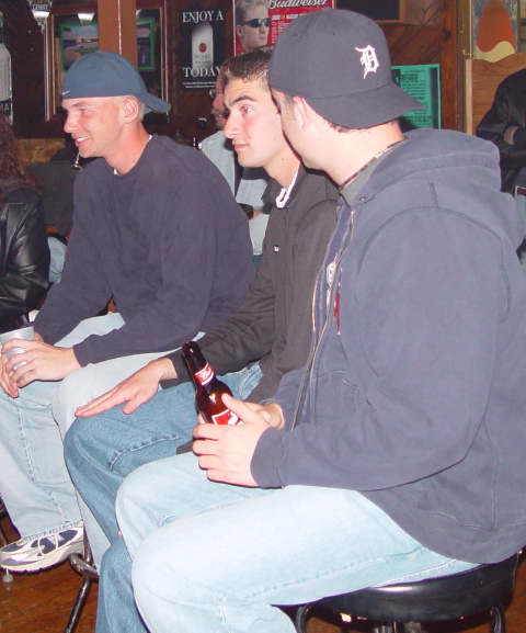 hollowe fans: tom, justin, steve at Tombstone Saloon, April 26, 2002